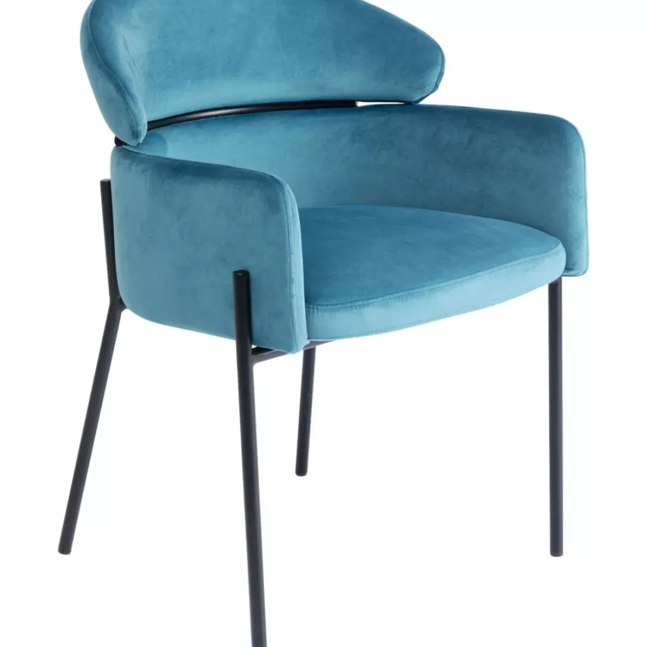 Stühle-KARE Design Armlehnstuhl Alexia Velvet Blau