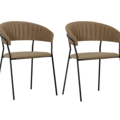Stühle-KARE Design Armlehnstuhl Belle Braun (2/Set)