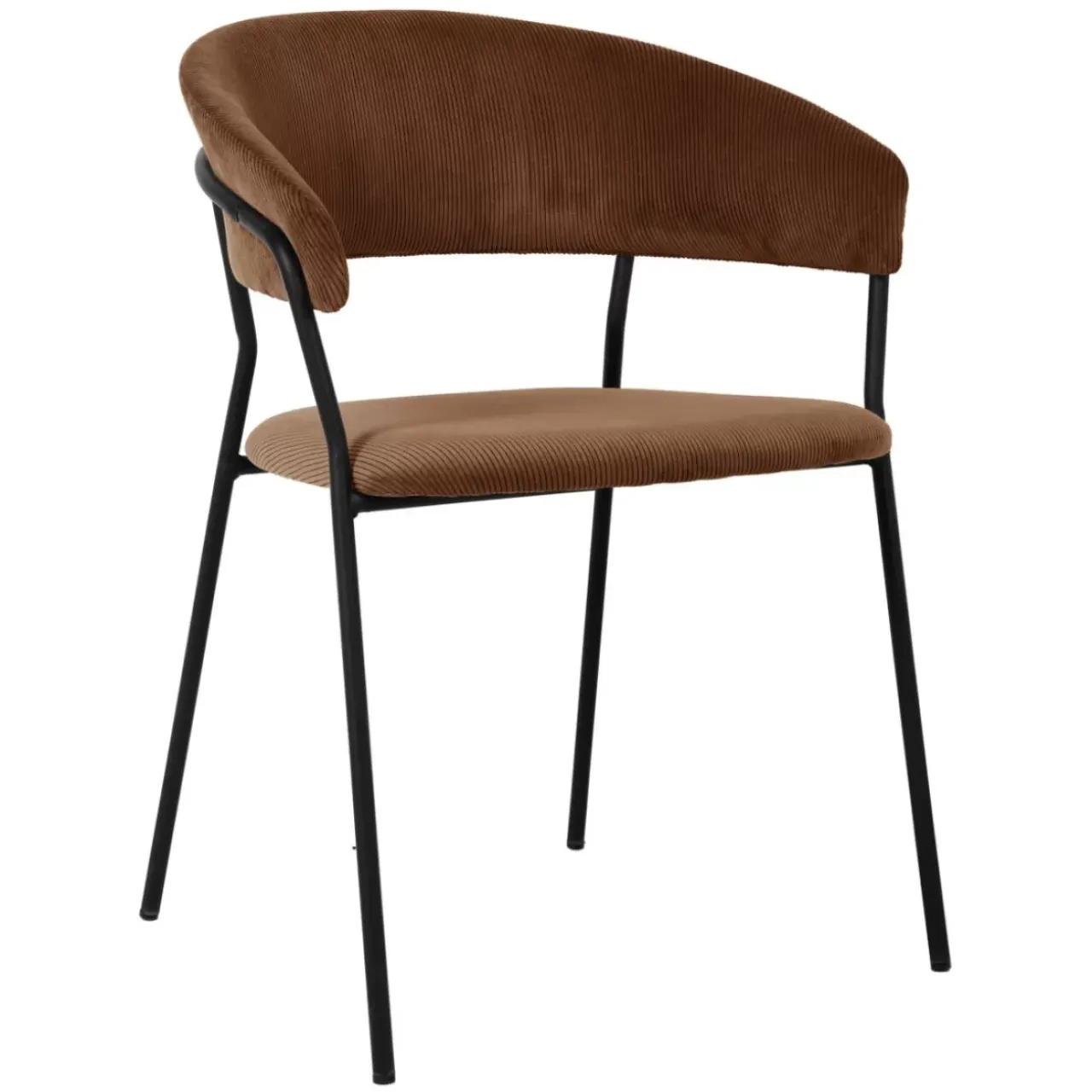 Stühle-KARE Design Armlehnstuhl Belle Cord Braun (2/Set)