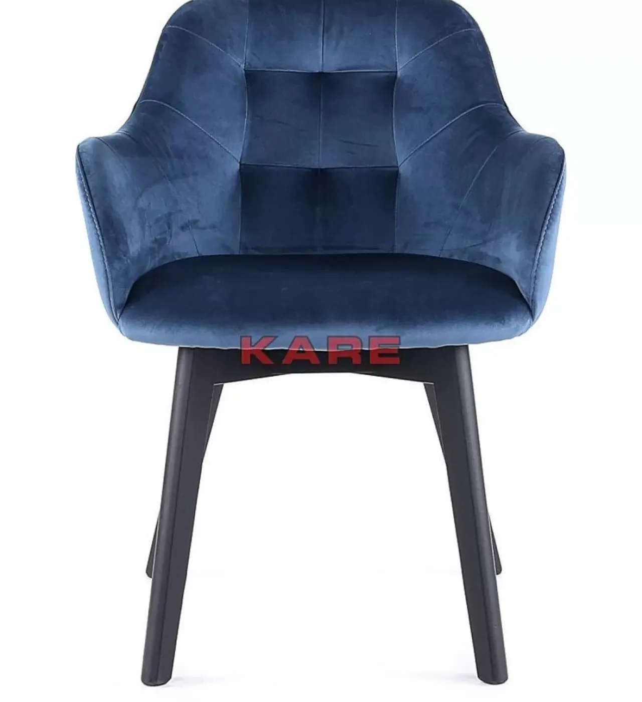 Stühle-KARE Design Armlehnstuhl Black Lady Velvet Blau
