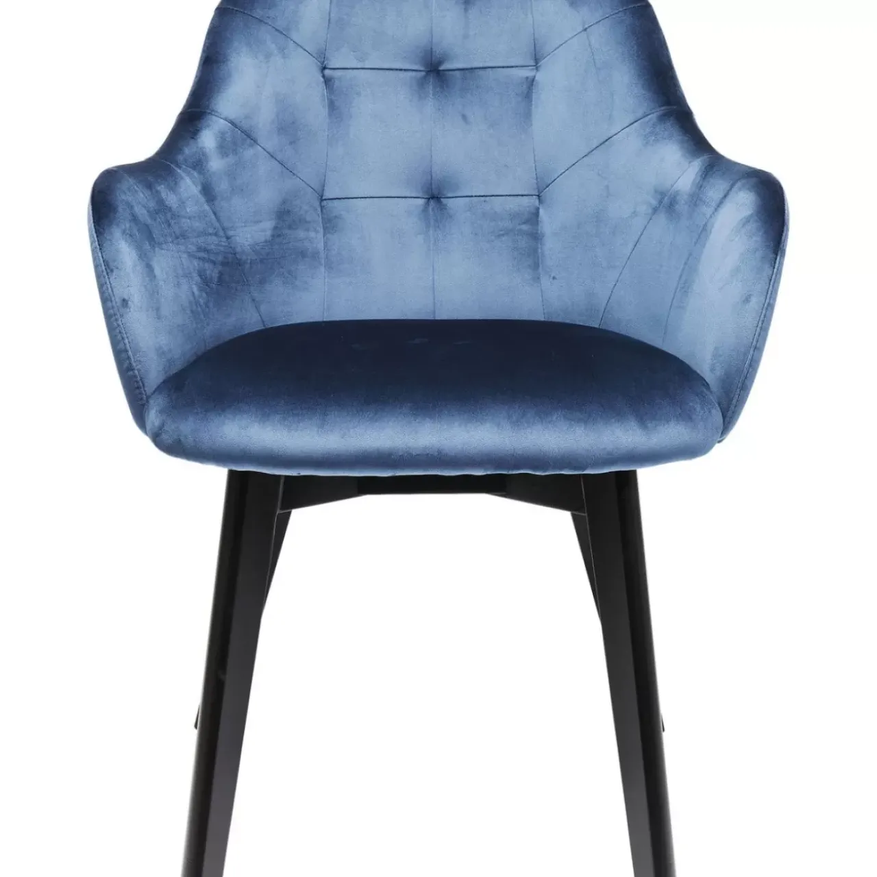 Stühle-KARE Design Armlehnstuhl Black Lady Velvet Blau