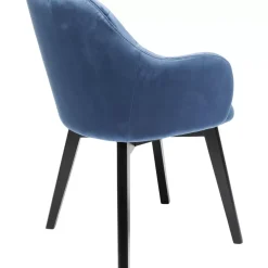 Stühle-KARE Design Armlehnstuhl Black Lady Velvet Blau