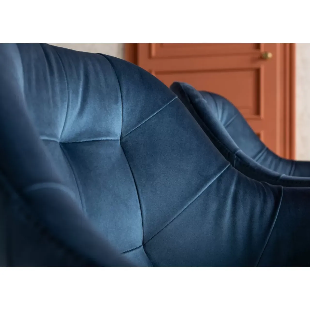 Stühle-KARE Design Armlehnstuhl Black Lady Velvet Blau