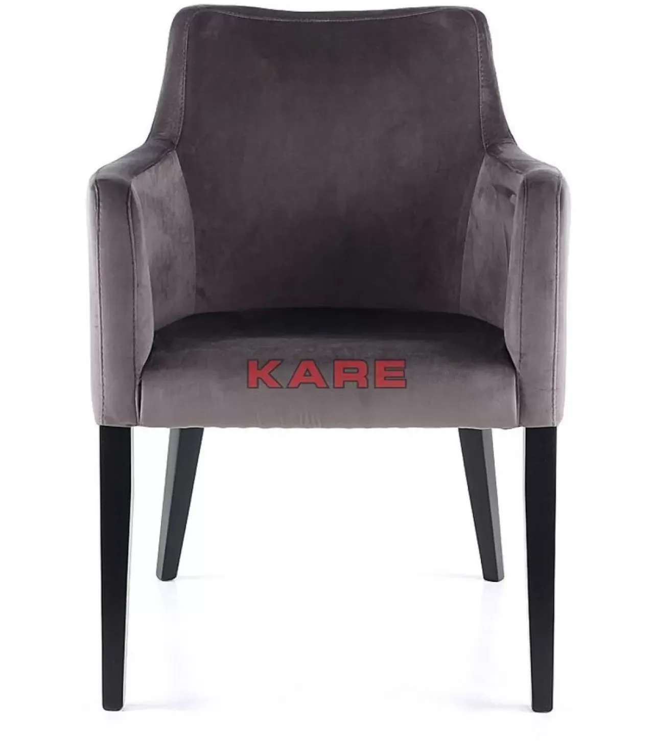 Stühle-KARE Design Armlehnstuhl Black Mode Velvet Grau