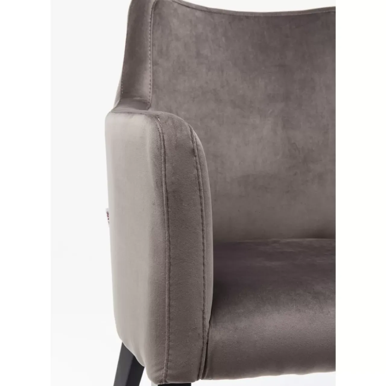 Stühle-KARE Design Armlehnstuhl Black Mode Velvet Grau