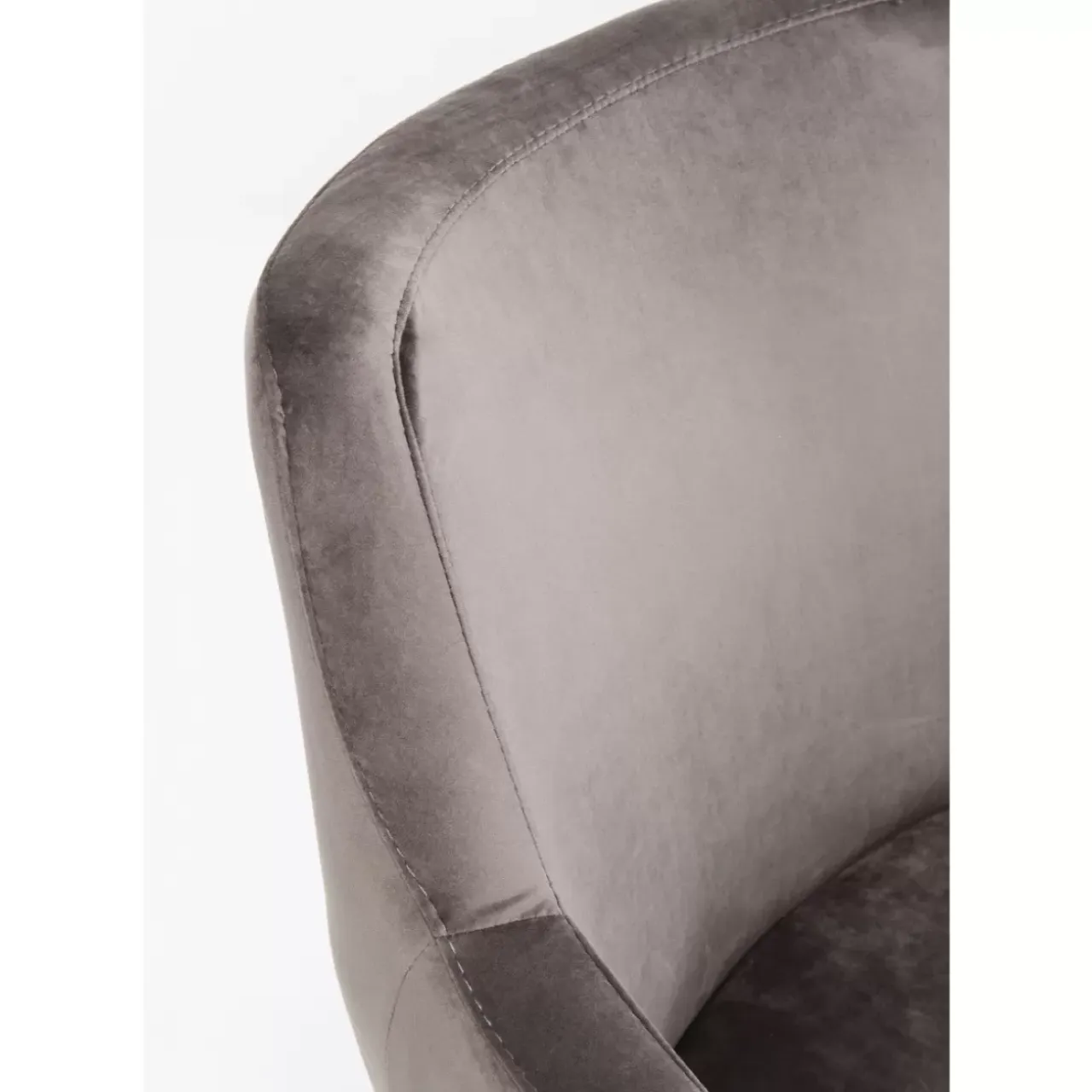 Stühle-KARE Design Armlehnstuhl Black Mode Velvet Grau