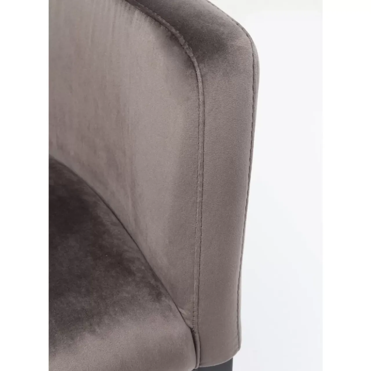 Stühle-KARE Design Armlehnstuhl Black Mode Velvet Grau