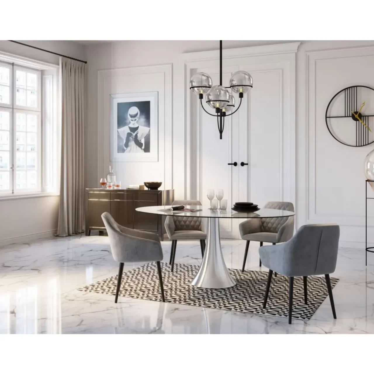 Stühle-KARE Design Armlehnstuhl Kayla Grau