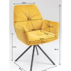 Stühle-KARE Design Armlehnstuhl Mila Gelb