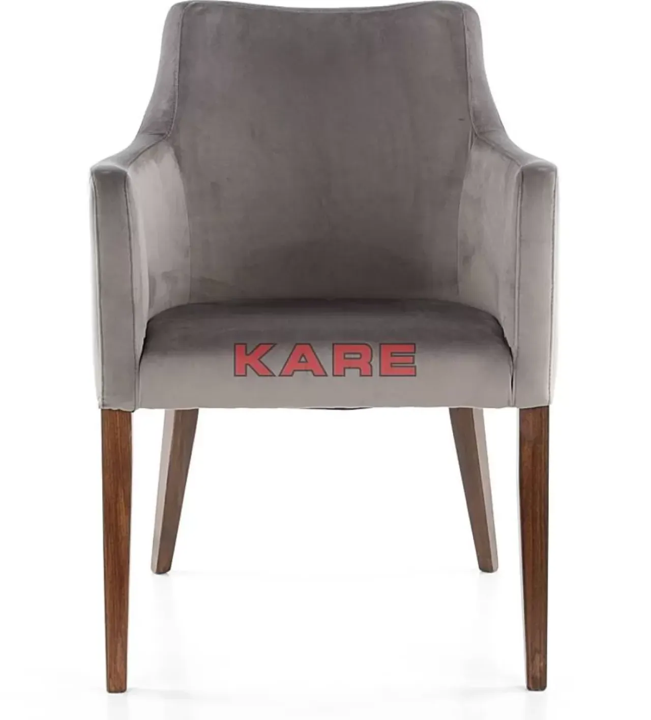 Stühle-KARE Design Armlehnstuhl Mode Velvet Grau