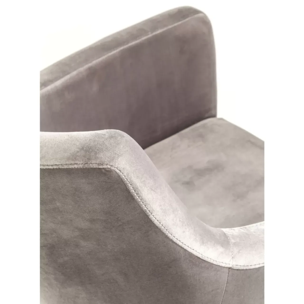 Stühle-KARE Design Armlehnstuhl Mode Velvet Grau