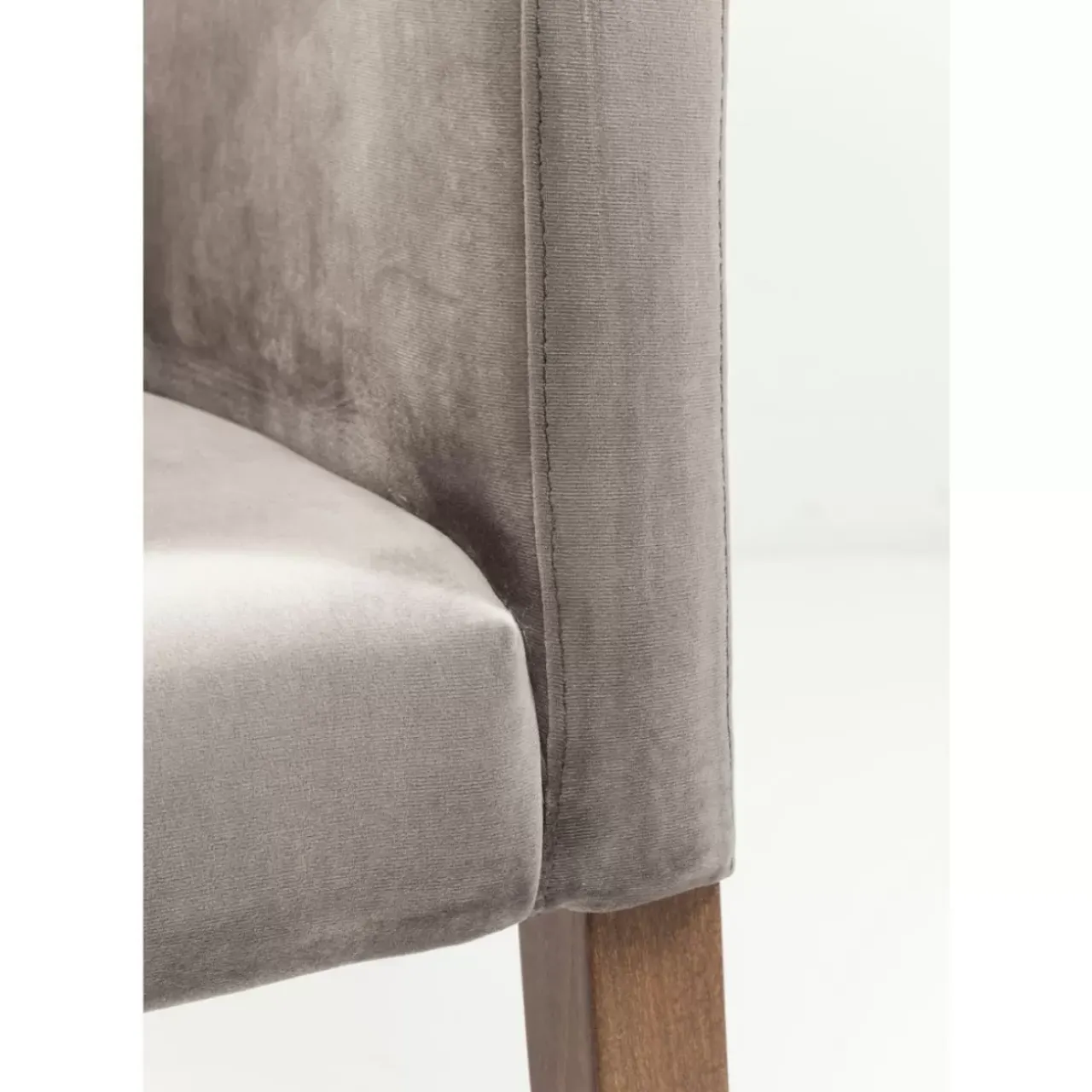 Stühle-KARE Design Armlehnstuhl Mode Velvet Grau