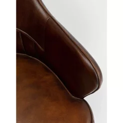 Stühle-KARE Design Armlehnstuhl Rumba Leder Braun