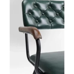Stühle-KARE Design Armlehnstuhl Salsa Leder Dunkelgrun
