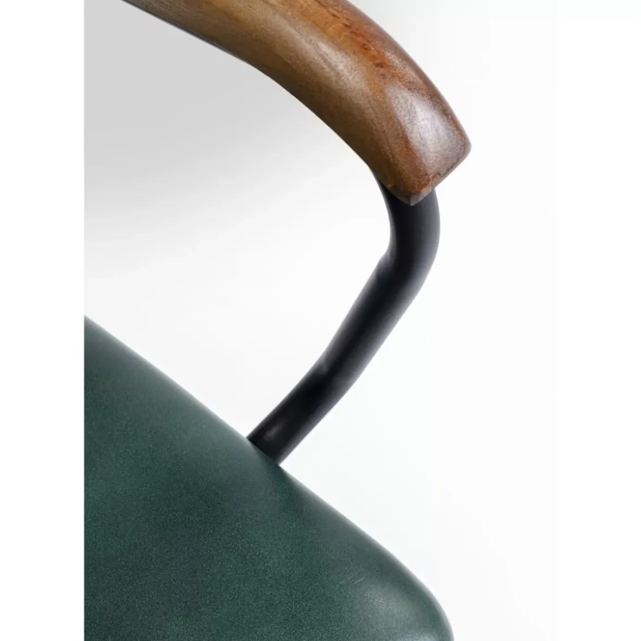 Stühle-KARE Design Armlehnstuhl Salsa Leder Dunkelgrun