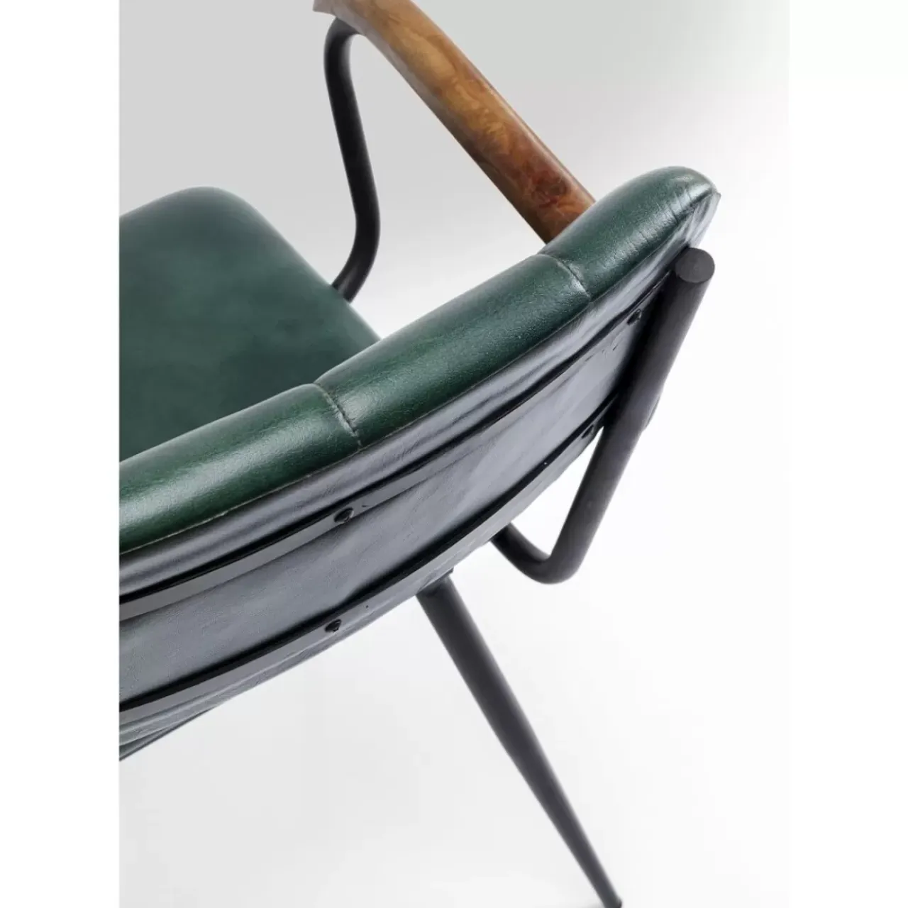 Stühle-KARE Design Armlehnstuhl Salsa Leder Dunkelgrun
