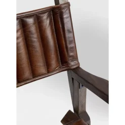 Stühle-KARE Design Armlehnstuhl Twist Leder Braun