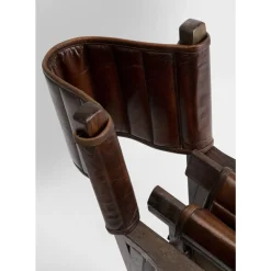 Stühle-KARE Design Armlehnstuhl Twist Leder Braun