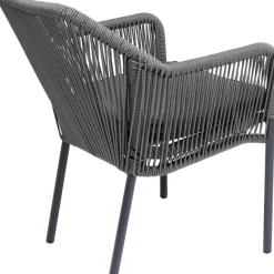 Outdoormöbel-KARE Design Armlehnstuhl Wave Grau