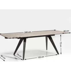 Tische-KARE Design Ausziehtisch Amsterdam Dunkel 160(40+40)X90Cm