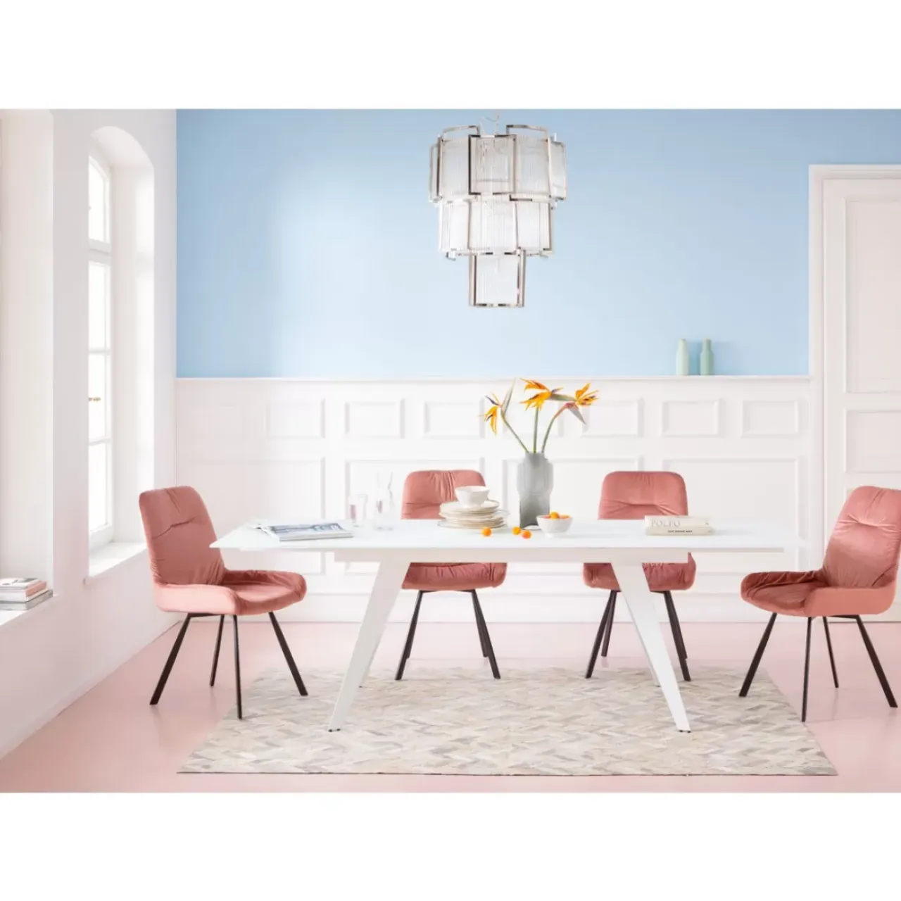 Tische-KARE Design Ausziehtisch Amsterdam Weiss 160(40+40)X90Cm