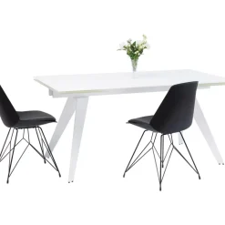Tische-KARE Design Ausziehtisch Amsterdam Weiss 160(40+40)X90Cm