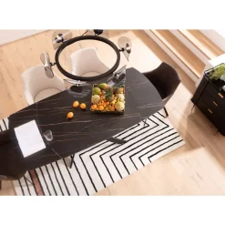 Tische-KARE Design Ausziehtisch Twist Schwarz 120(30+30)X90Cm