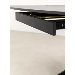 Tische-KARE Design Ausziehtisch Twist Schwarz 120(30+30)X90Cm
