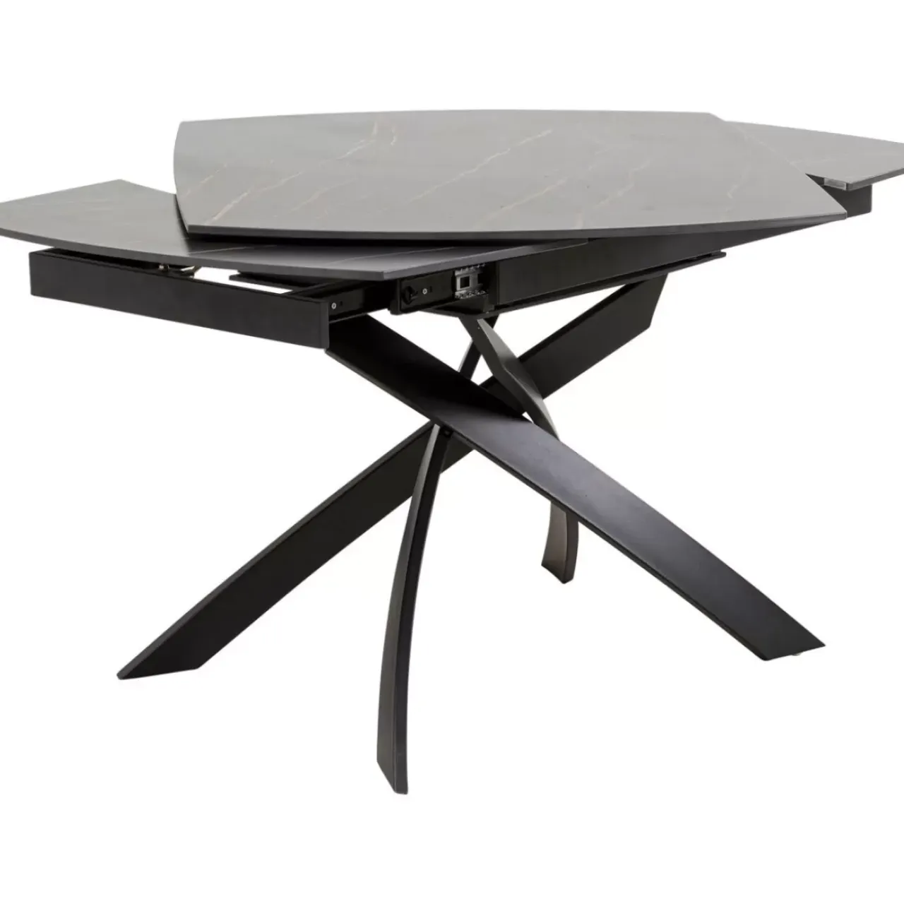 Tische-KARE Design Ausziehtisch Twist Schwarz 120(30+30)X90Cm