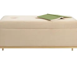 Sitzbänke-KARE Design Bank Buttons Storage Beige Klein