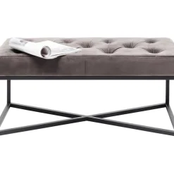 Sitzbänke-KARE Design Bank Crossover Grau Schwarz 90X40Cm