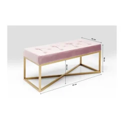 Sitzbänke-KARE Design Bank Crossover Rose Messing 90X40Cm