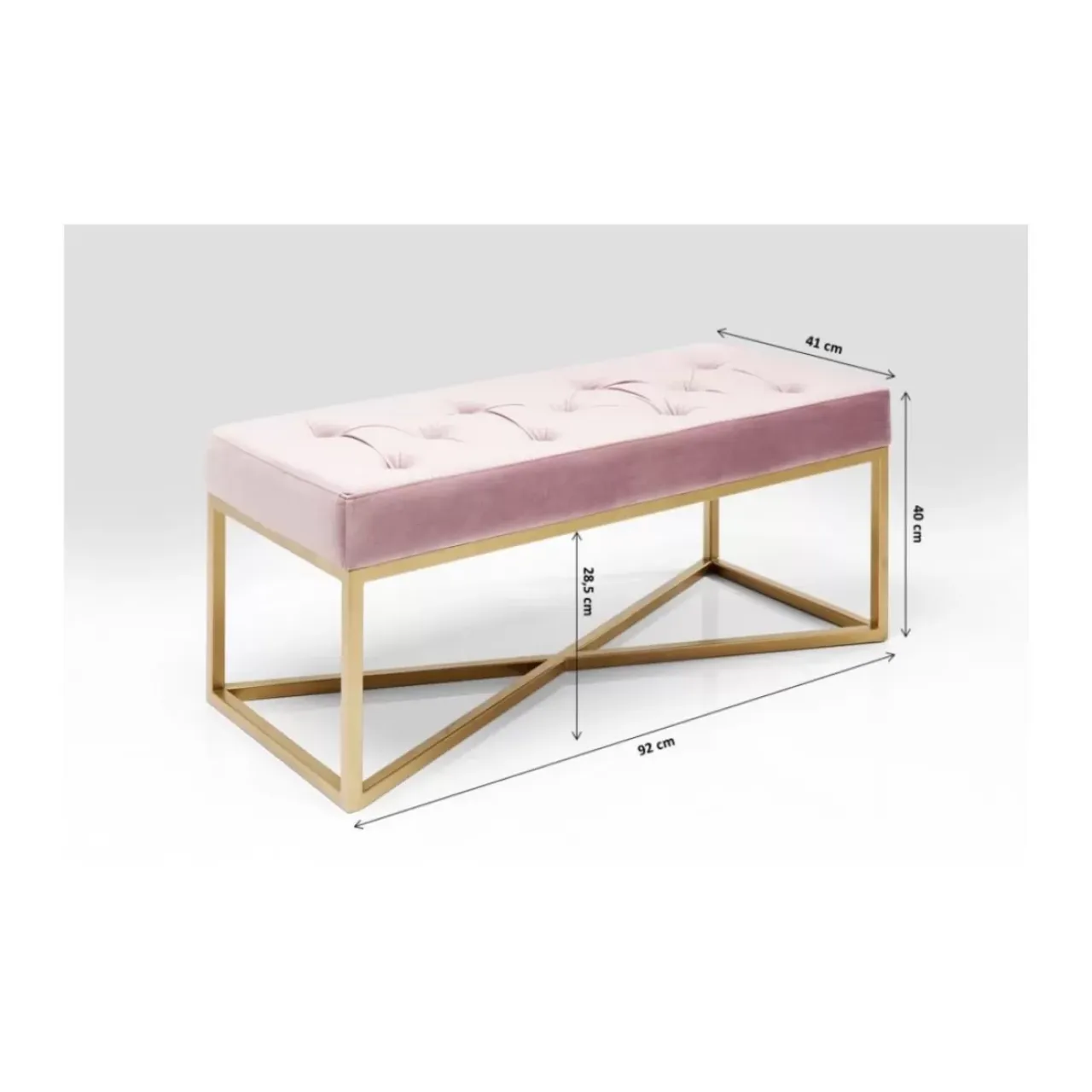 Sitzbänke-KARE Design Bank Crossover Rose Messing 90X40Cm