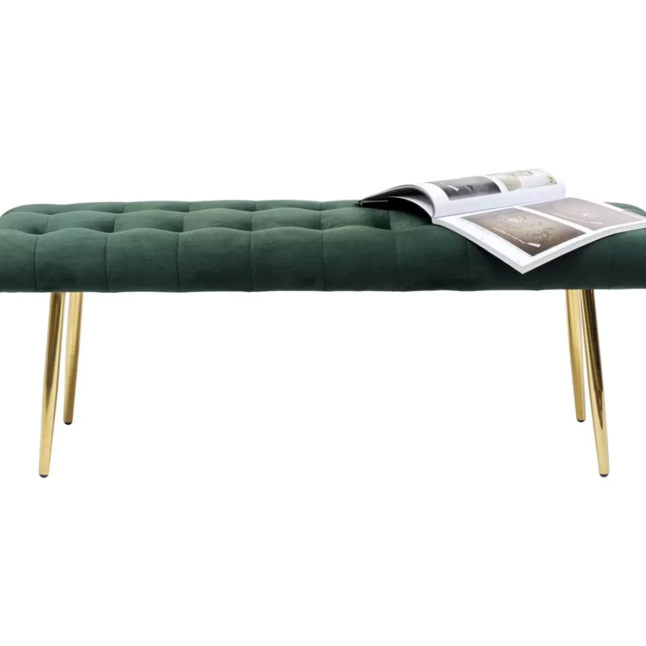 Sitzbänke-KARE Design Bank Dallas Velvet Grun 110Cm