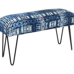 Sitzbänke-KARE Design Bank Desna Patchwork Blau 80Cm