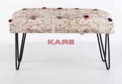 Sitzbänke-KARE Design Bank Desna Patchwork Creme Multi 80Cm