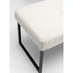 Sitzbänke-KARE Design Bank Smart Boucle Creme Schwarz 150Cm