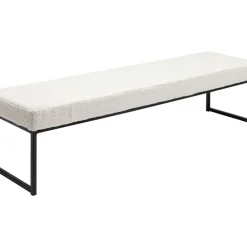 Sitzbänke-KARE Design Bank Smart Boucle Creme Schwarz 150Cm