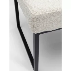 Sitzbänke-KARE Design Bank Smart Boucle Creme Schwarz 90Cm