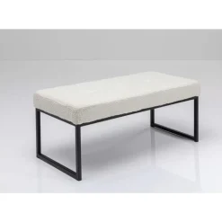 Sitzbänke-KARE Design Bank Smart Boucle Creme Schwarz 90Cm