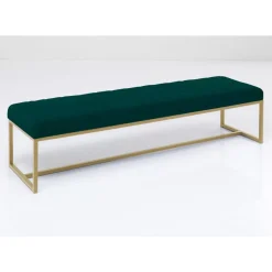 Sitzbänke-KARE Design Bank Smart Dunkelgrun Messing 150X40Cm