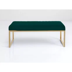 Sitzbänke-KARE Design Bank Smart Dunkelgrun Messing 90Cm