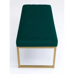 Sitzbänke-KARE Design Bank Smart Dunkelgrun Messing 90Cm