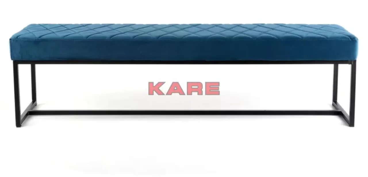 Sitzbänke-KARE Design Bank Smart Petrol Schwarz 150X40Cm