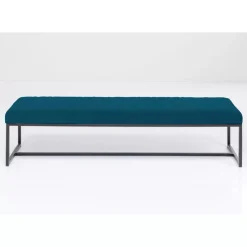 Sitzbänke-KARE Design Bank Smart Petrol Schwarz 150X40Cm