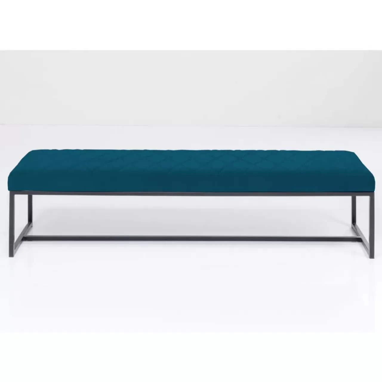 Sitzbänke-KARE Design Bank Smart Petrol Schwarz 150X40Cm