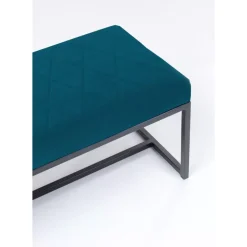 Sitzbänke-KARE Design Bank Smart Petrol Schwarz 150X40Cm
