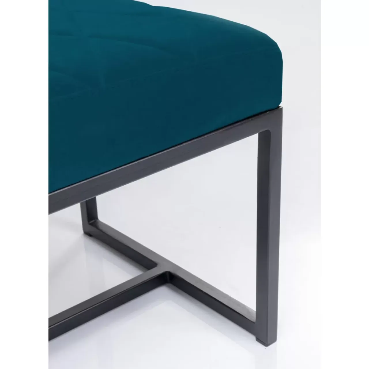 Sitzbänke-KARE Design Bank Smart Petrol Schwarz 150X40Cm