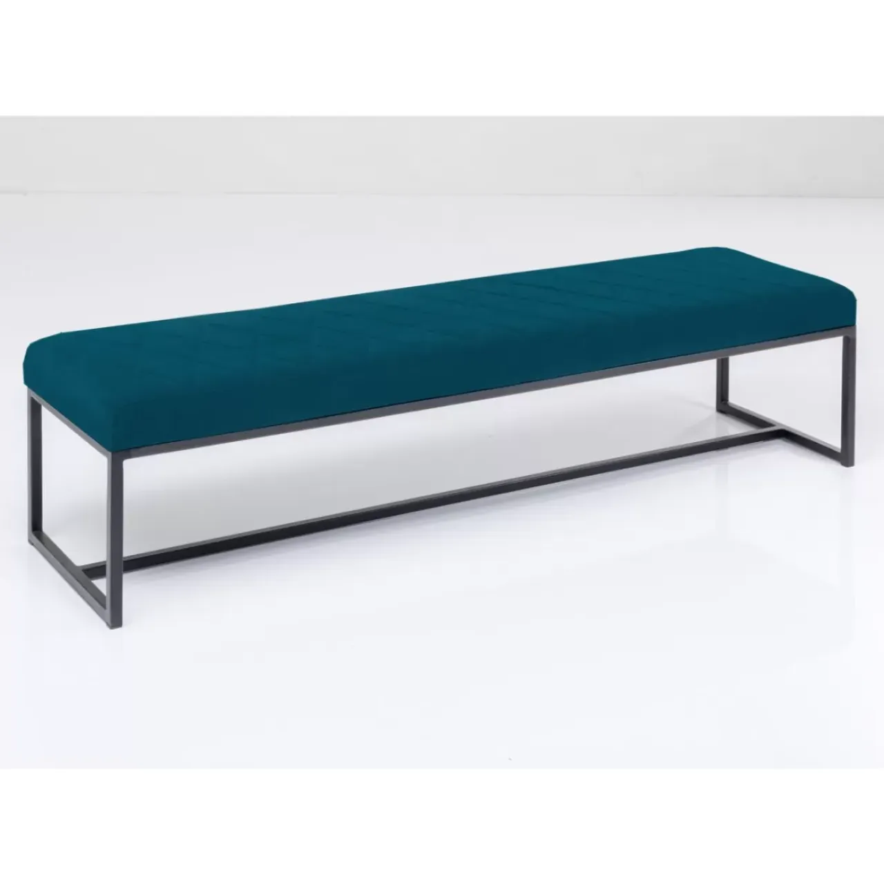 Sitzbänke-KARE Design Bank Smart Petrol Schwarz 150X40Cm
