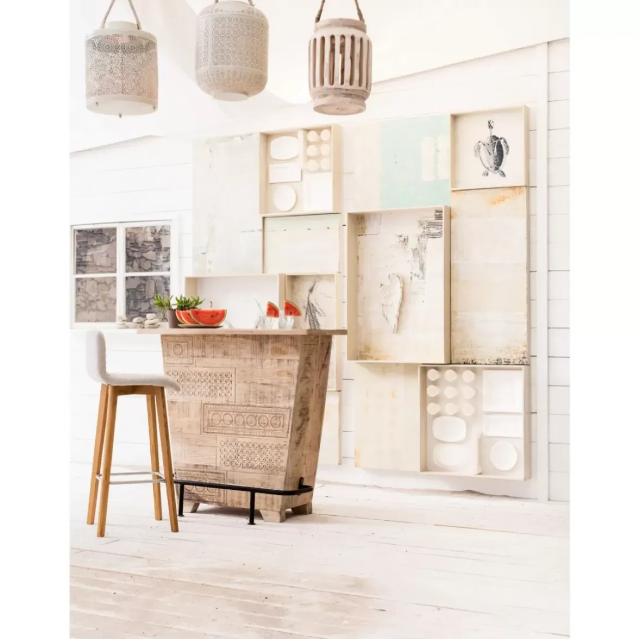 Sitzbänke-KARE Design Barhocker Lara Ecru